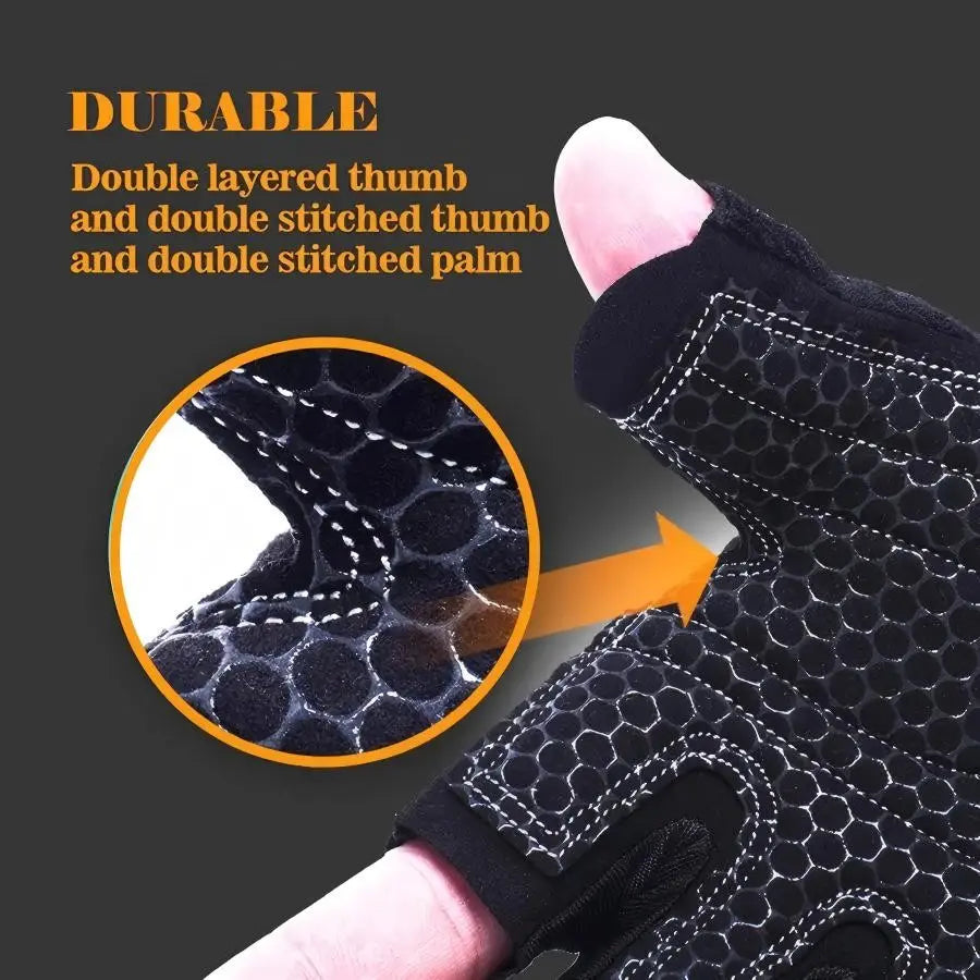 Half-Finger Weightlifting Non-Slip Gloves, Breathable Fitness Gloves for Dumbbell, Strength Training, Riding, Cycling, Gym Accessories, 1 Pair