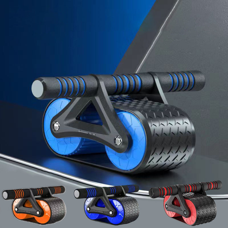 Double Wheel Abdominal Exerciser with Automatic Rebound - Ab Wheel Roller for Waist Training and Home Gym Fitness