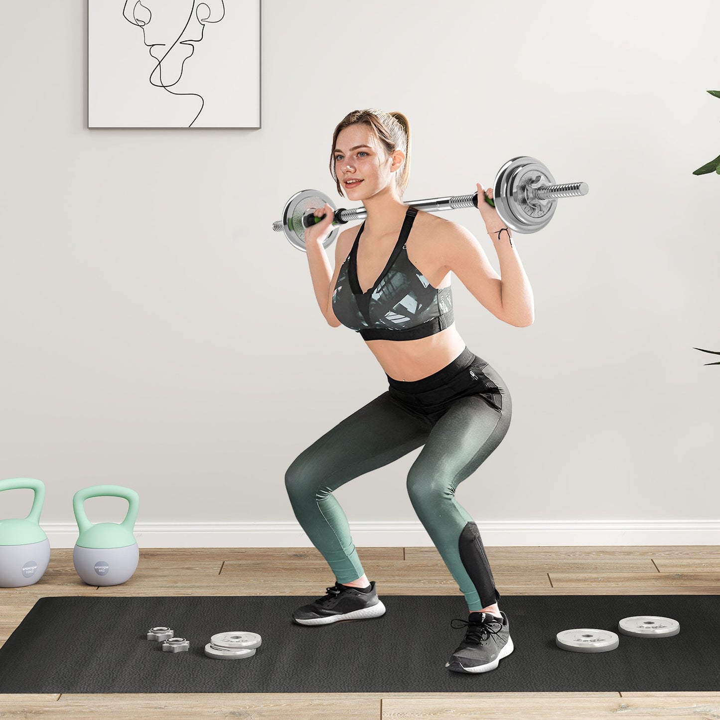 20Kg Adjustable Dumbbell and Barbell Set - 2-in-1 Weight System