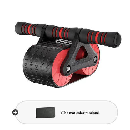 Double Wheel Abdominal Exerciser with Automatic Rebound - Ab Wheel Roller for Waist Training and Home Gym Fitness